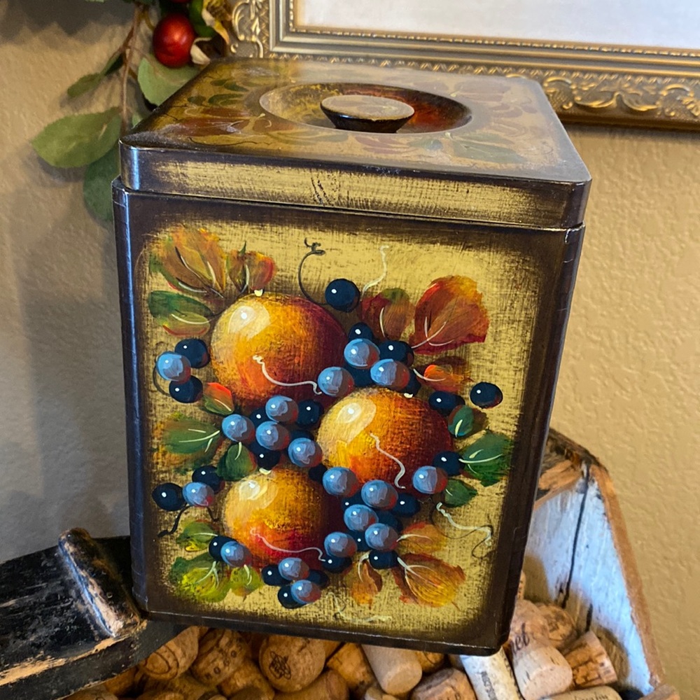 Vintage John Dunn hand sign folk art wood box - Picture 3 of 7
